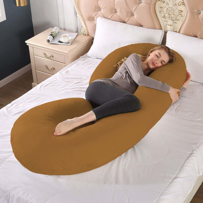 Linenovation Upgrade Model Pregnancy Pillow Microfibre Solid Pregnancy Pillow Pack of 1(Brown)