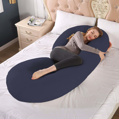 Linenovation Upgrade Model Pregnancy Pillow Microfibre Solid Pregnancy Pillow Pack of 1(Dark Blue)