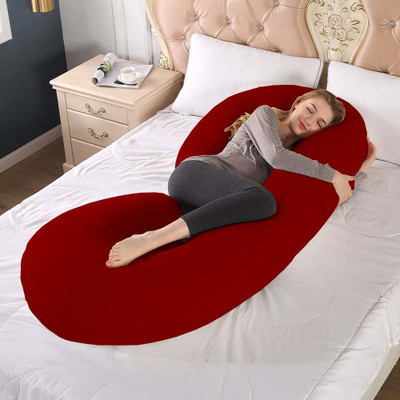 Linenovation Microfibre Solid Pregnancy Pillow Pack of 1(Maroon)