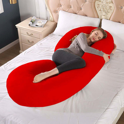 Linenovation Upgrade Model Pregnancy Pillow Microfibre Solid Pregnancy Pillow Pack of 1(Red)