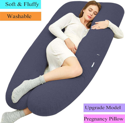 Linenovation Upgrade Model Pregnancy Pillow Microfibre Solid Pregnancy Pillow Pack of 1(Dark Blue)