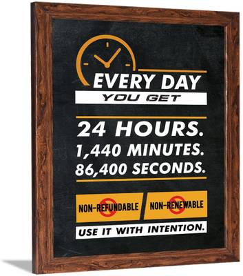 Motivational Quotes Frames - Framed Posters with Frame – Time, 24 hours & Day Quotes Wall Frames for OFFICE, STUDENT AND STUDY ROOM - Photos with Quotes - (13.6 X 10.6 inches) Paper Print