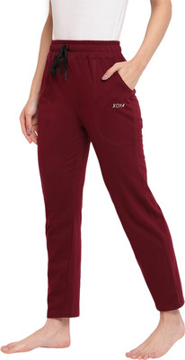 XOYA Side Pocket Pajama Solid Women Red Track Pants