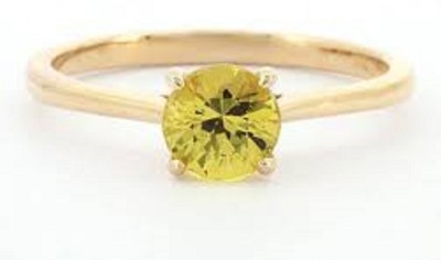 RATAN BAZAAR Ratan Bazaar Natural & Genuine Yellow Sapphire Gold Stone Copper Sapphire Gold Plated Ring