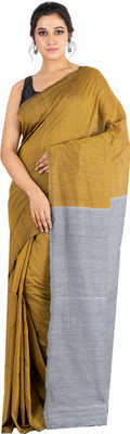 Durga Handlooms Woven Handloom Pure Cotton Saree(Mustard)