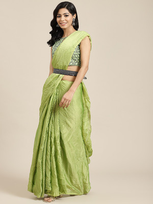 Ratnavati Solid/Plain Bollywood Georgette Saree(Light Green)