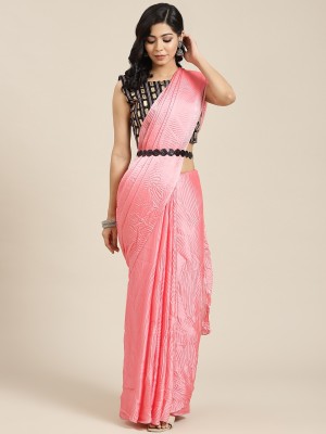 Ratnavati Solid/Plain Bollywood Georgette Saree(Pink)