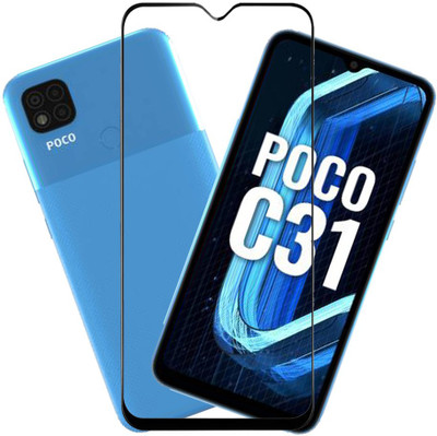 KARTRAY Edge To Edge Tempered Glass for Poco C31, Poco C3(Pack of 1)