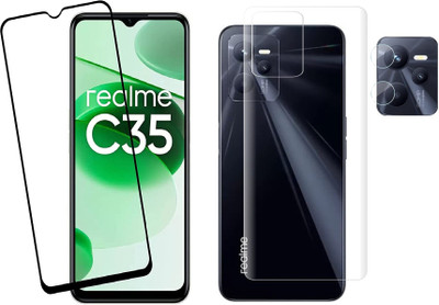 COVER CAPITAL Front and Back Tempered Glass for Realme C35 5G(Pack of 3)