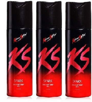 KS Spark Small Deodorant Spray - For Men (30g/45ml )pack of 3 Deodorant Spray  -  For Men(135 ml, Pack of 3)