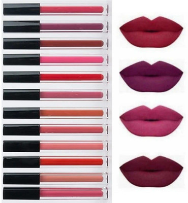 K.Y.L.Plus Matte Lipstick Smooth lips Non Transfer - Combo Set of 12 (multicolour, 12 ml)(multicolor, 12 ml)