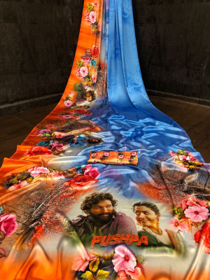 Adiyogi Enterprise Digital Print Bollywood Crepe Saree(Multicolor)