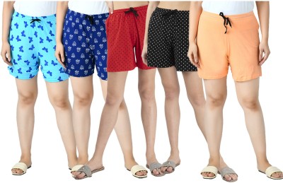 KAVYA Polka Print, Printed Women Multicolor Regular Shorts