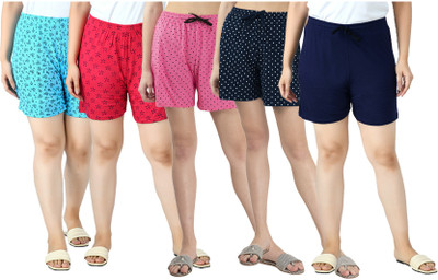 IndiWeaves Printed Women Multicolor Regular Shorts