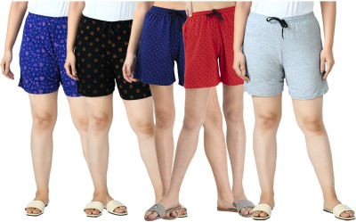 KAVYA Printed Women Multicolor Regular Shorts