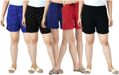 IndiWeaves Printed Women Multicolor Regular Shorts