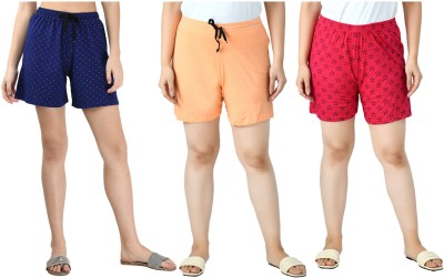 Indistar Printed Women Multicolor Regular Shorts