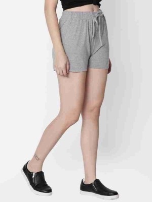 AKRITYAI FASHIONS Solid Women Grey Cycling Shorts