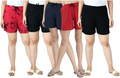 IndiWeaves Printed Women Multicolor Regular Shorts