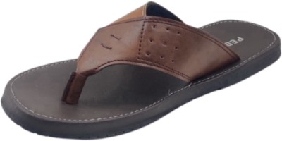 Peditots Men Flip Flops(Brown , 11)