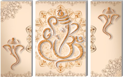 voorkoms 45.72 cm 3 Set of Lord Ganesha Gods Photo Sunboard For Home Decor Self Adhesive Sticker(Pack of 3)