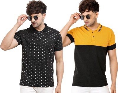 Leotude Printed Men Polo Neck Multicolor T-Shirt