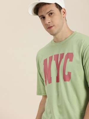 DILLINGER Typography Men Round Neck Green T-Shirt