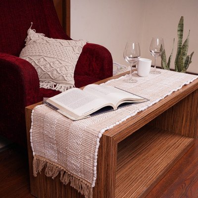 HOMEMONDE Brown 182 cm Reversible Table Runner(Polyester)