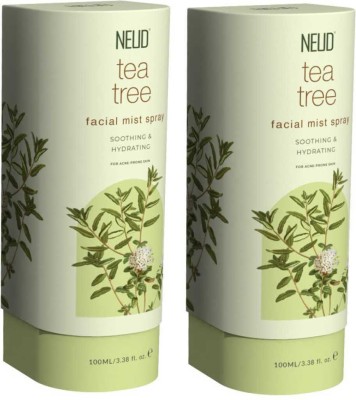 NEUD Tea Tree Facial Mist Spray for Acne-Prone Skin - 2 Packs (100ml Each) for Men & Women(200 ml)