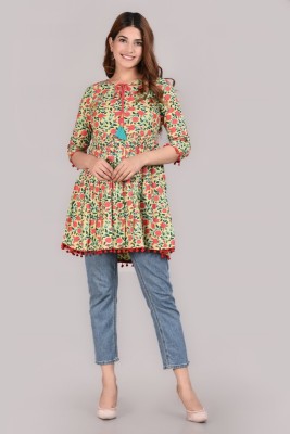 DESI ART Casual Printed Women Green Top