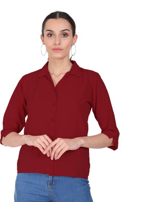 HRIKSHIKA FASHION Casual Solid Women Blue Top