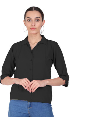 HRIKSHIKA FASHION Casual Solid Women Blue Top