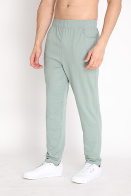 CHKOKKO Solid Men Light Green Track Pants