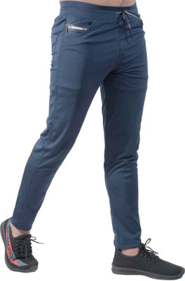 RKM STORE Solid Men Blue Track Pants