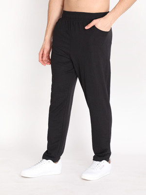CHKOKKO Solid Men Black Track Pants