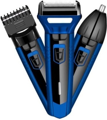 UZAN 3 in 1 Geemy Gm 566 Multifunctional Rechargeable Electric Cordless Razor Clippe Trimmer 45 min  Runtime 3 Length Settings(Multicolor)