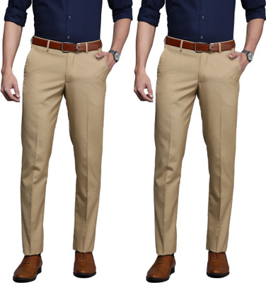 Maleno Slim Fit Men Khaki Trousers