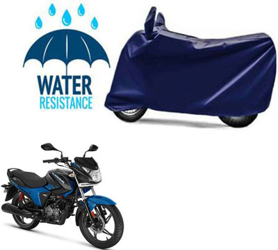 RONISH Waterproof Two Wheeler Cover for Hero(Glamour BS6, Blue)