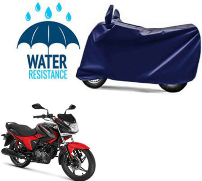RONISH Waterproof Two Wheeler Cover for Hero(Glamour BS6, Blue)