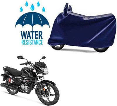RONISH Waterproof Two Wheeler Cover for Hero(Glamour BS6, Blue)