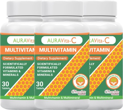 AURAVITA-C Multivitamin & Multimineral Tablets (Chocolate Coated)(3 x 30)