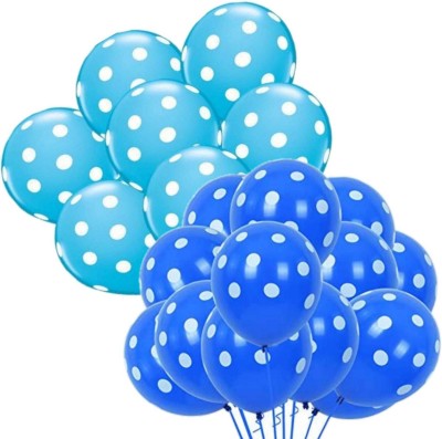 Dul Dul Printed Light Blue 35 pcs ,Dark Blue 35 pcs Polka dot balloons for birthday decoration Balloon(Blue, Blue, Pack of 70)