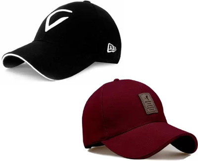 HMOGOVON Self Design Sports/Regular Cap Cap(Pack of 2)