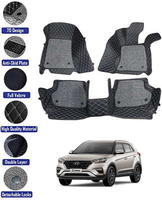 MATIES Leatherite 7D Mat For  Hyundai Creta(Black)