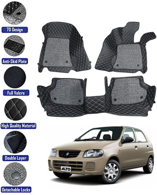 MATIES Leatherite 7D Mat For  Maruti Suzuki Alto(Black)