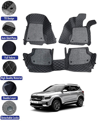 MATIES Leatherite 7D Mat For  Kia Seltos(Black)