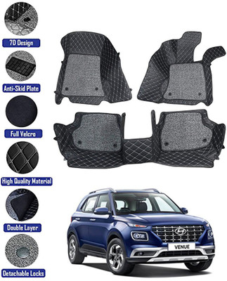 RKPSP Leatherite 7D Mat For  Hyundai Venue(Black)