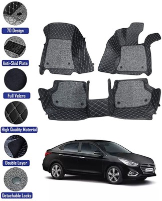 MATIES Leatherite 7D Mat For  Hyundai Verna(Black)