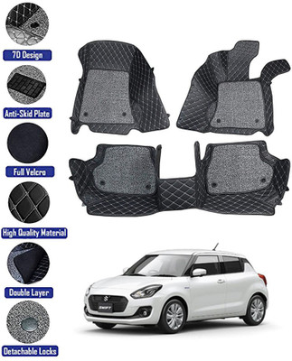MATIES Leatherite 7D Mat For  Maruti Suzuki Swift(Black)