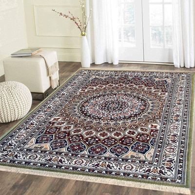 R CARPETS Multicolor Silk Carpet(6 ft,  X 8 ft, Rectangle)